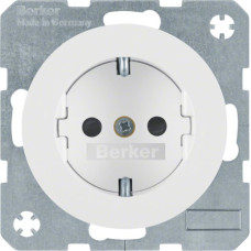 Розетка Berker з з/к, зах.контактів, 16А/250В, пол. білизна, R.1/R.3