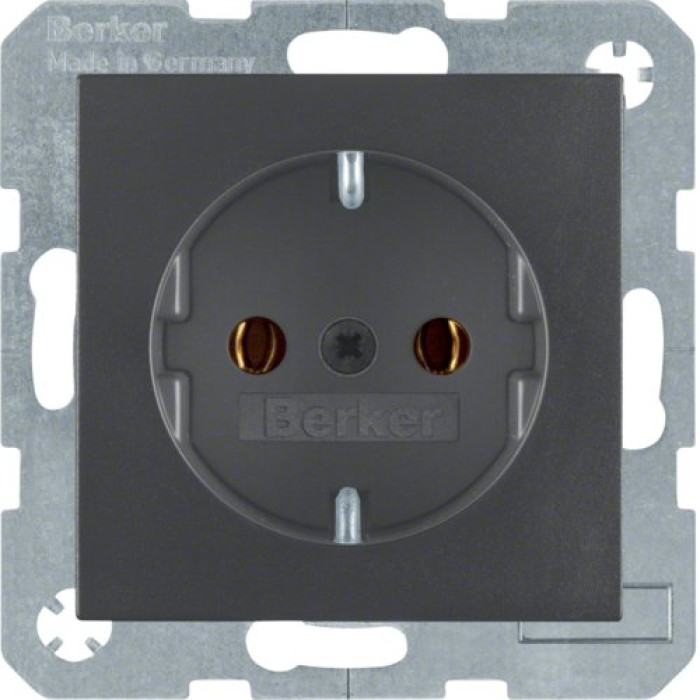 Розетка Berker з з/к гвинтові клеми антрацит 16А/250В S.1 (41431606)