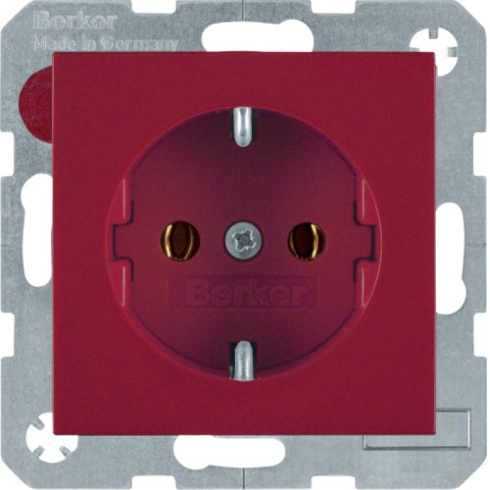 Розетка Berker с ж/к, красная, 16А/250В S.1