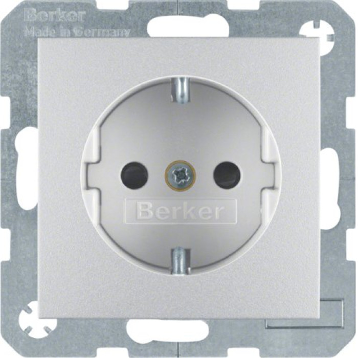 Розетка Berker з з/к зах.контактів алюміній 16А/250В S.1 (47231404)