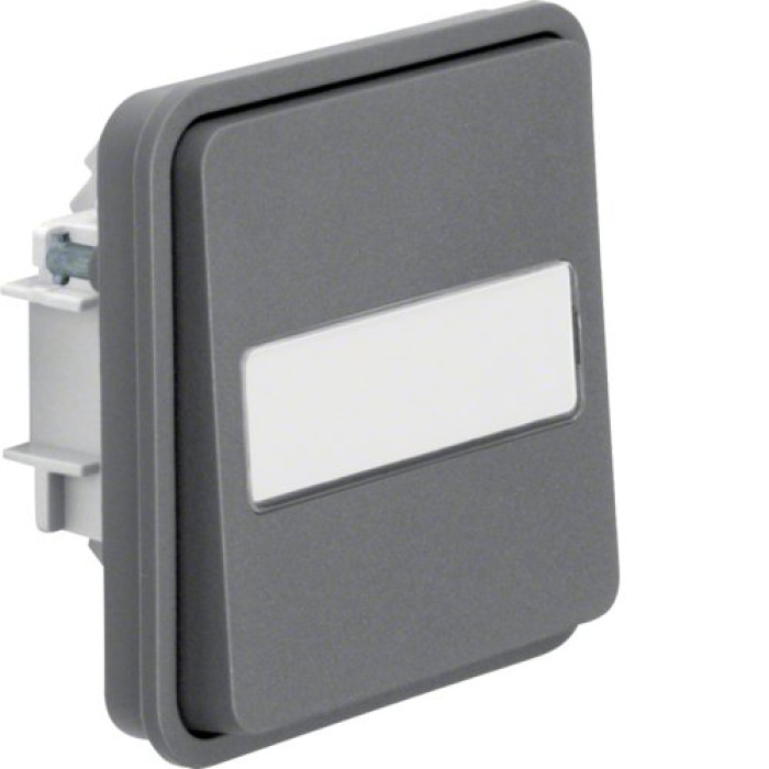 Вставка кнопки с полем д/надпису IP55 серая 10АX/250В W.1