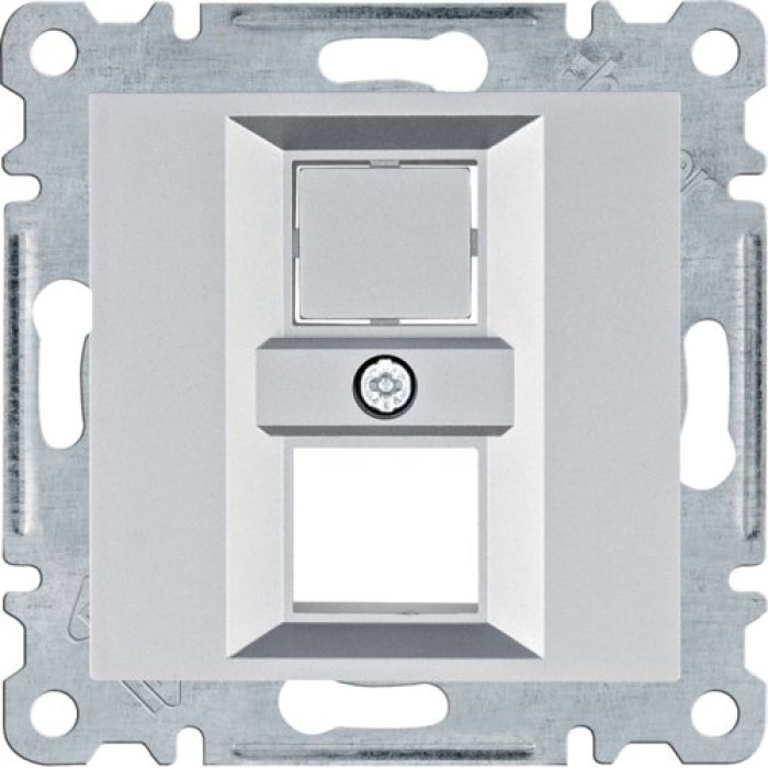 Лицьова панель Hager Lumina-2 2хRJ12/RJ45 срібло (WL2322)