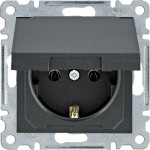 Розетка Hager Lumina-2 із зазем. кришка чорна (WL1153)