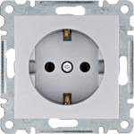 Розетка Hager Lumina-2 із заземленням срібло (WL1052)