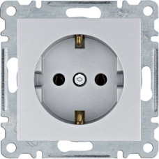 Розетка Hager Lumina-2 с зазем. серебро
