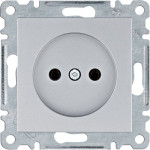 Розетка Hager Lumina-2 без заземлення. срібло (WL1012)