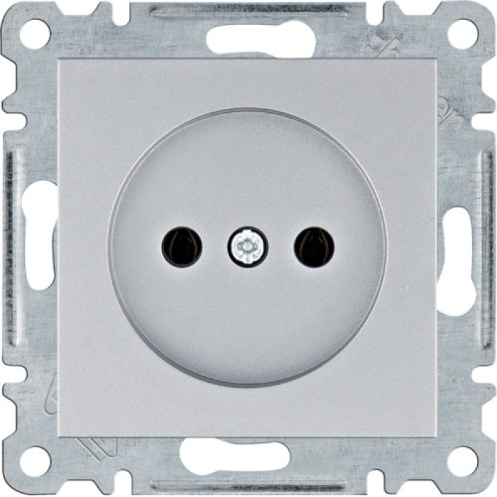 Розетка Hager Lumina-2 без заземлення. срібло (WL1012)