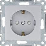 Розетка Hager Lumina-2 із зазем. шторки срібло (WL1062)