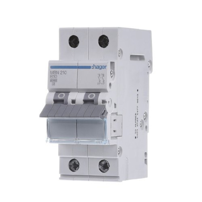 Автоматический выключатель Hager MBN210 6кА B 10A 2P