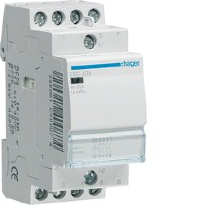 Контактор Hager 25A 4НО 230/240В, 50Гц