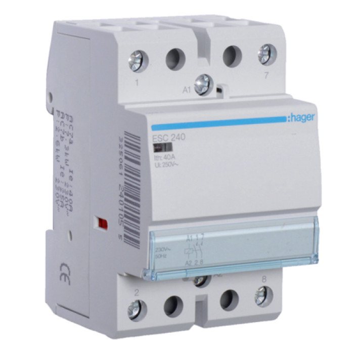 Контактор Hager 40A 2НО 230/240В, 50Гц