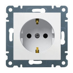 Розетка Hager Lumina-2 с зазем. шторки белая