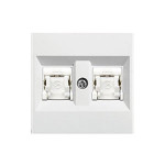 Лицьова панель Hager Lumina-2 2хRJ12/RJ45 біла (WL2320)