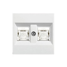 Лицевая панель Hager Lumina-2 2хRJ12/RJ45 белая