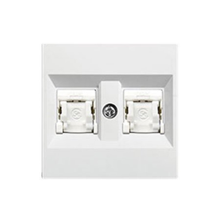 Лицьова панель Hager Lumina-2 2хRJ12/RJ45 біла (WL2320)