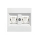 Лицьова панель Hager Lumina-2 2хRJ12/RJ45 біла (WL2320)