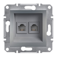 Розетка Schneider Electric Asfora Plus телефонная+компьютерная двойная сталь