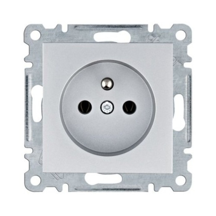 Розетка Hager Lumina-2 із зазем. срібло (WL1022)