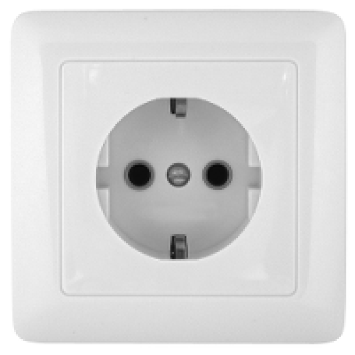 Розетка Schneider Electric Prima откр. установ. с заземл. и з/шторками белый