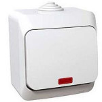 Вимикач Schneider Electric Cedar Plus 1-клавішний з підсвіткою IP44 16А білий