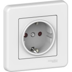 Розетка Schneider Electric Leona з заземлення. і шторки. білий