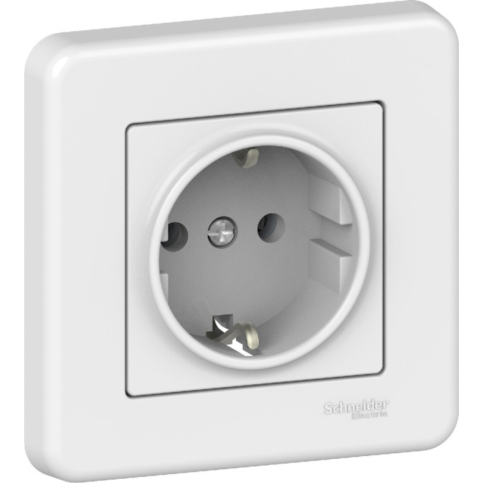 Розетка Schneider Electric Leona з заземлення. білий