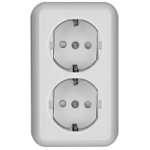 Розетка Schneider Electric Prima откр. установ. двойная с заземлением белая