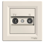 Розетка Schneider Electric Asfora TV/R проходная (8 дБ) кремовый