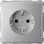 Розетка Merten Aquadesign SCHUKO с заземлением алюминий