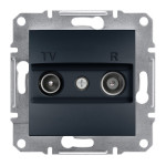 Розетка Schneider Electric Asfora Plus TV/R кінцева (1 дБ) антрацит