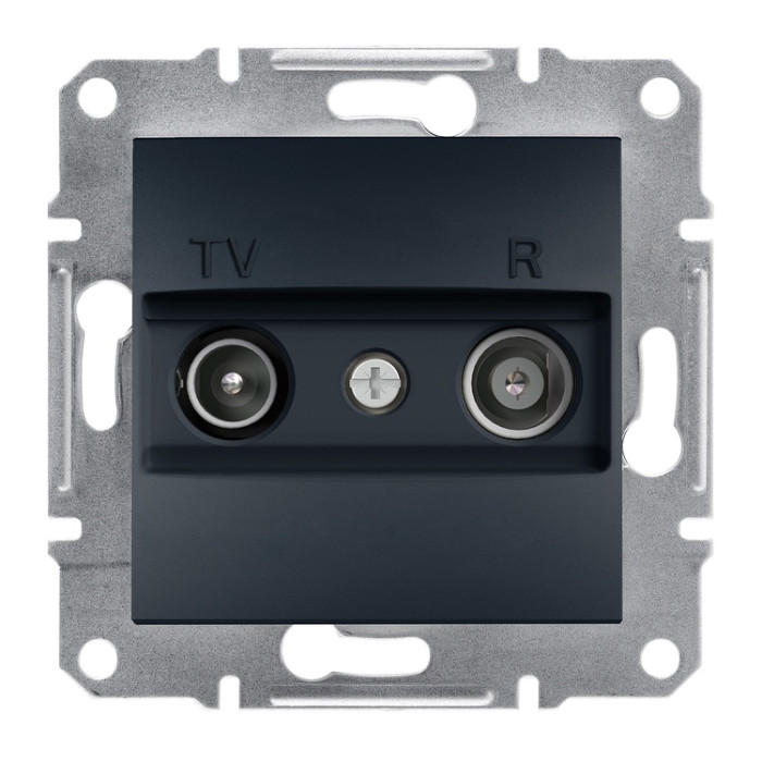 Розетка Schneider Electric Asfora Plus TV/R кінцева (1 дБ) антрацит