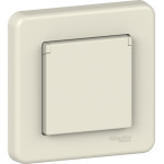 Розетка Schneider Electric Leona з заземлення. і шторки. кришка крем