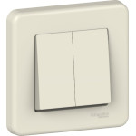 Вимикач Schneider Electric Leona 2-клавішний крем
