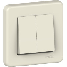 Вимикач Schneider Electric Leona 2-клавішний крем