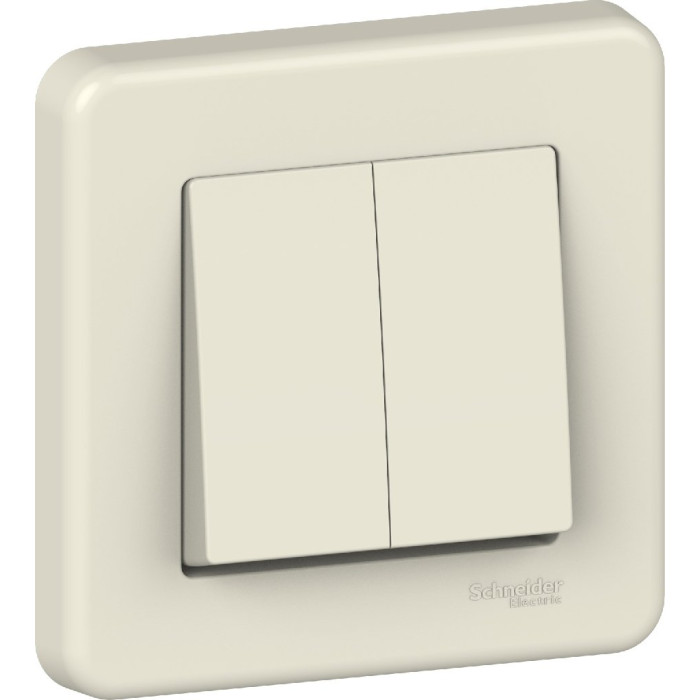 Вимикач Schneider Electric Leona 2-клавішний крем
