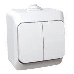 Вимикач Schneider Electric Cedar Plus 2-клавішний IP44 16А білий