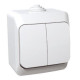 Вимикач Schneider Electric Cedar Plus 2-клавішний IP44 16А білий