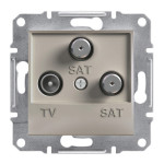 Розетка Schneider Electric Asfora Plus TV-SAT-SAT концевая (1 дБ) бронза