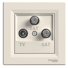 Розетка Schneider Electric Asfora TV-SAT-SAT концевая (1 дБ) кремовый