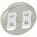 Двойная накладка RJ-45 розетки Legrand Celiane (068552) FTP cat6 (титан)