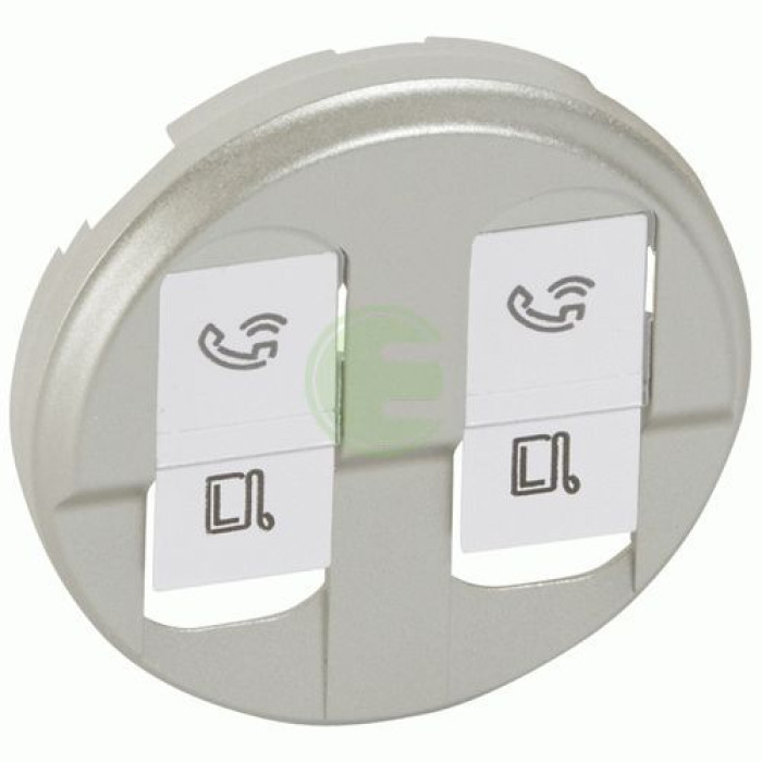 Двойная накладка RJ-45 розетки Legrand Celiane (068552) FTP cat6 (титан)