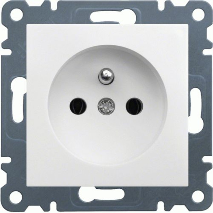 Розетка Hager Lumina-2 с зазем. белая