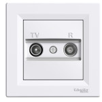 Розетка Schneider Electric Asfora TV/R концевая (1 дБ) белая