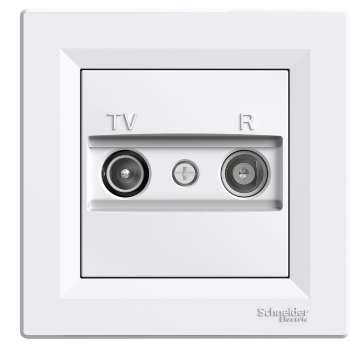 Розетка Schneider Electric Asfora TV/R кінцева (1 дБ) біла