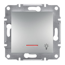 Кнопка Schneider Electric Asfora Plus «свет» с подсветкой алюминий