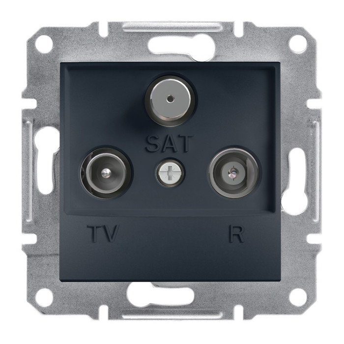 Розетка Schneider Electric Asfora Plus TV-R-SAT кінцева (1 дБ) антрацит
