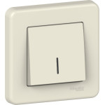 Перемикач Schneider Electric Leona 1-клавішний прохідний з підсвіткою крем