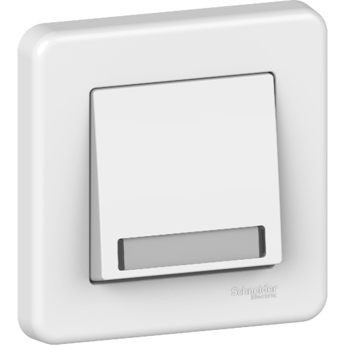 Вимикач Schneider Electric Leona 1-клавішний поле для напису білий