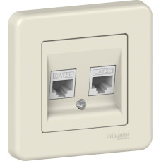 Розетка Schneider Electric Leona 2xRJ45 cat 5e крем