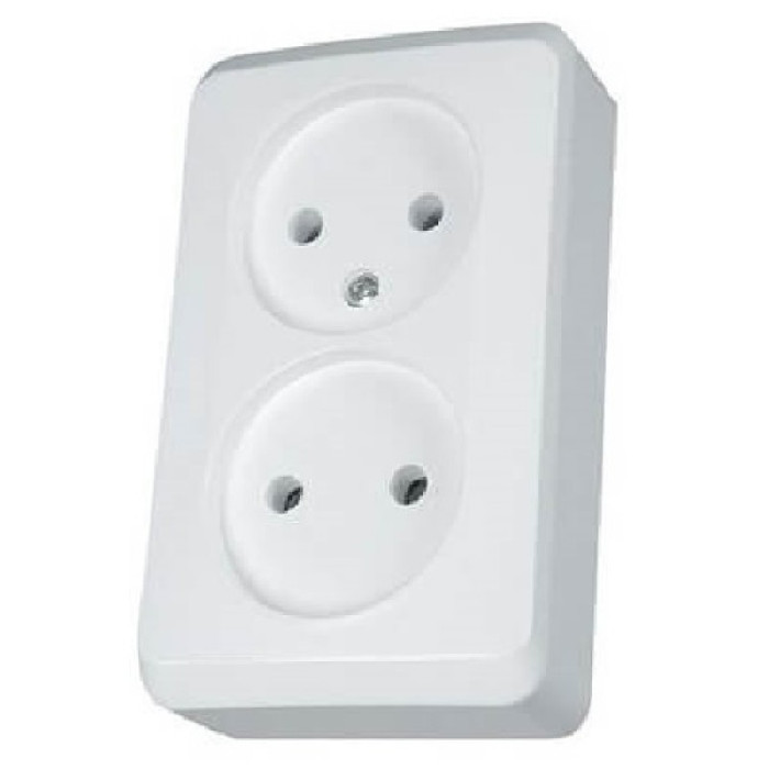 Розетка Schneider Electric Prima двойная б/заземления и б/шторок белый